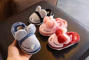 

Winter children's cotton slippers winter cartoon boy non-slip cotton trailer cute girl baby home shoes thick warm baby slippers