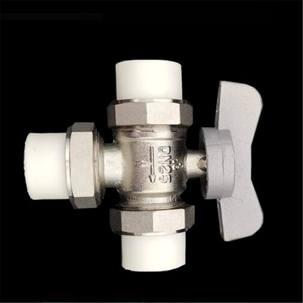 PPR three-way ball valve radiator special regulating valve 3 head ppr 25 six points 32 one inch radiator