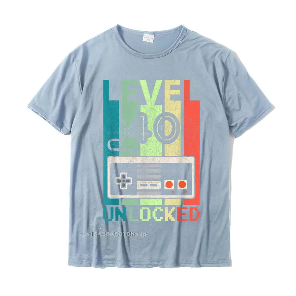  Men T Shirt Fashionable Camisa Tops Tees 100% Cotton Round Neck Short Sleeve Printed Top T-shirts Summer Drop Shipping Level 40 Unlocked Shirt Video Gamer 40th Birthday Gifts Tee T-Shirt__779. navy