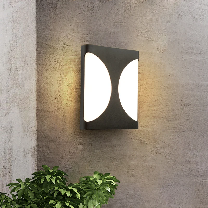 Solar Wall Light Wall Light Outdoor Porch Light Modern 15W Outdoor LED Wall Lamps Simple Waterproof Plastic Garden Porch Sconces Balcony Home Exterior Wall Lighting Luminaire