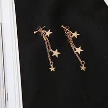 Длинные серьги-кисточки со стильным темпераментом-это женские золотые и серебряные серьги-звезды для романтических свадебных украшений