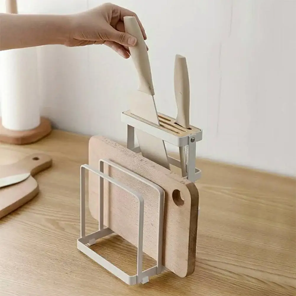 

Multifunctional Iron Storage Holders Rack Expandable Kitchen Storage Storage Chopping Rack Gadgets Kitchen Board Shelf Orga Z0X8