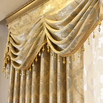 

Curtains Tulle for Living Room Dining Bedroom Valance Luxury European Style Thickening Shading Modern Window Mantle Villa