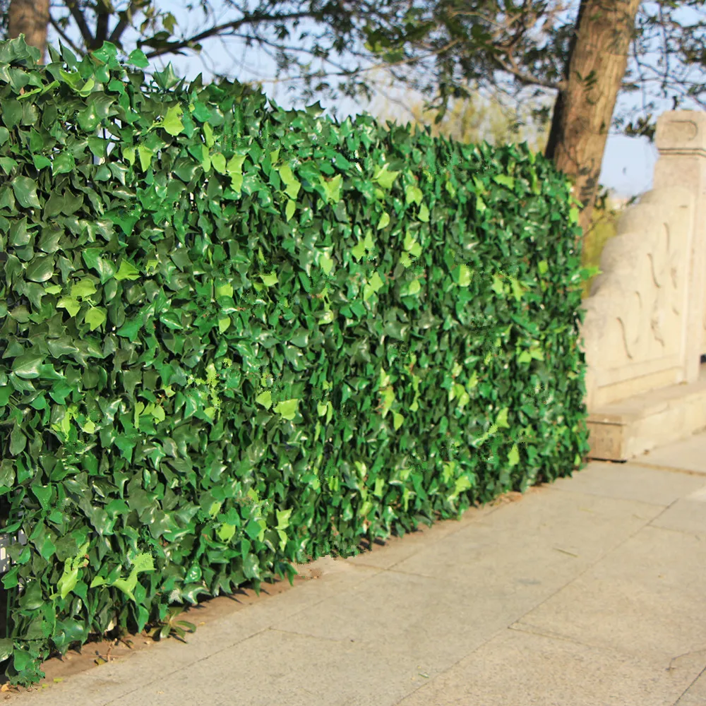 

Artificial Hedge Leaves Plants Fake Ivy Wall 10"X10" Plastic vertical garden UV Proof Privacy Backyards Wedding Decorations