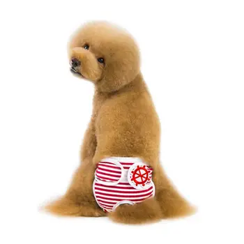 

Pet Physiological Pant Stripes Diaper Sanitary Female Dog Shorts Panties Washable Menstruation Underwear Briefs For Dog 1