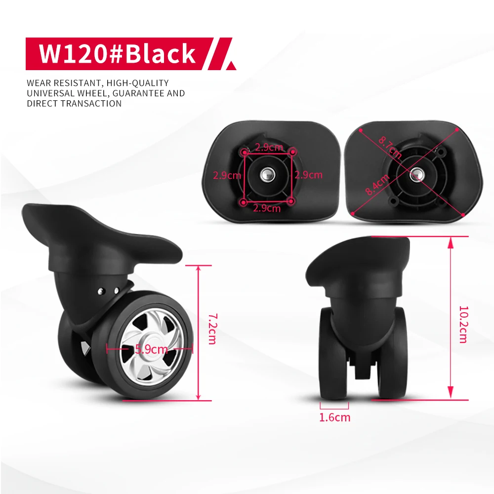 DILONG W120 Trolley case universal wheels original accessories travel consignment boxes replacement rubber wear-resistant wheel