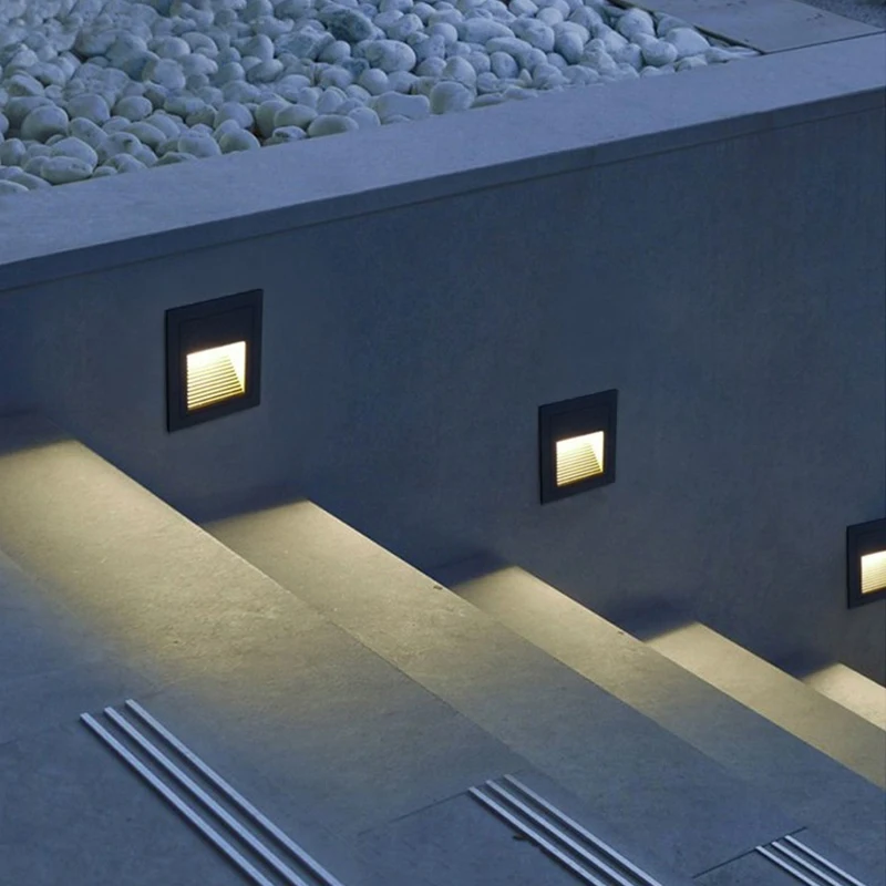 Led Wall Lamp 3W LED Stair Light Step Light Recessed Buried Lamp Indoor Stairway Lamp Outdoor Hallway Waterproof Staircase Step
