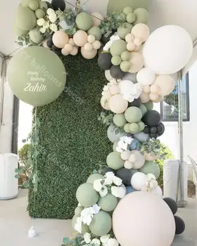 

134pcs Balloon Garland Arch Bean Green Retro Skin Color Balloon Set Wedding Birthday Party Baby Shower Helium Globos Decoration