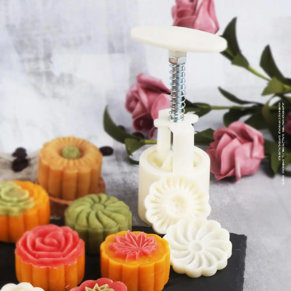 

1pc Flower Shaped Mooncake Mold 6 style Hand Pressure Pastry Cutter Decorating diy Tools Moon Baking Cake Tool Cookie Fonda M8B5
