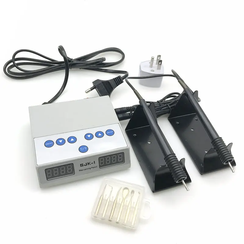 Стоматологическая лаборатория Электрический тонкий Waxer резьба нож двойная ручка 6 набор с восковыми кончиками Стоматологическая лаборатория