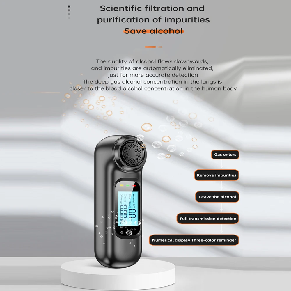 New Automatic Alcohol Tester LED Display Breath Tester USB Rechargeable Breath Alcohol Test Tool
