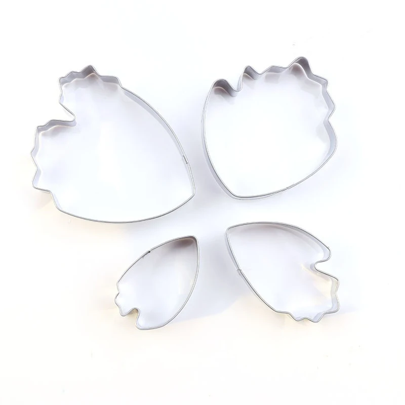 4pcs/set Stainless Steel Peony Flowers Petal Cookie Cutter Mold Pastry Mould Sugarcraft Cake Decorating Tool Cake Tool