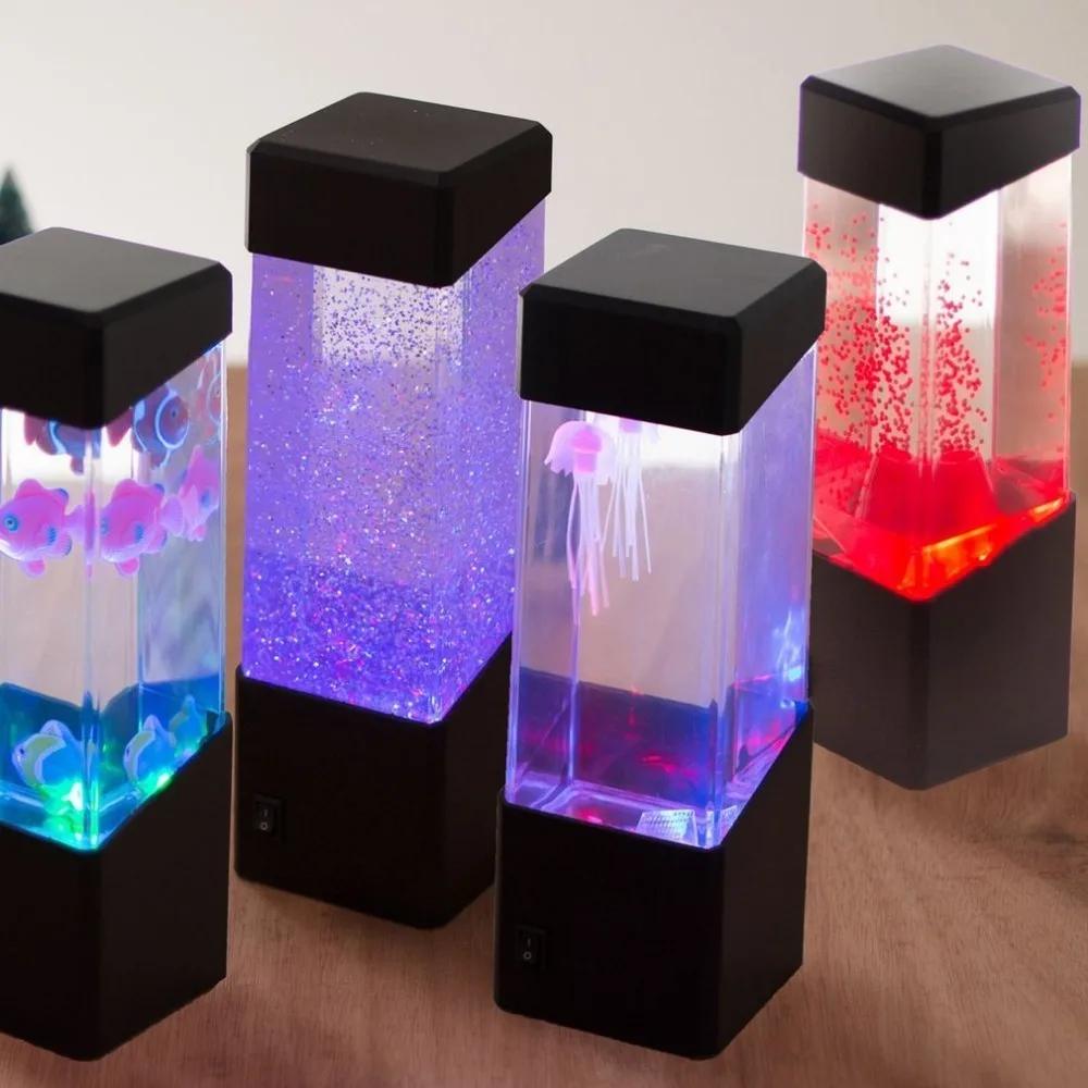 

LED Lights Jellyfish Water Ball Aquarium Tank Lamp Relax Bedside Mood Light Magic Lamp Gift drop shipping