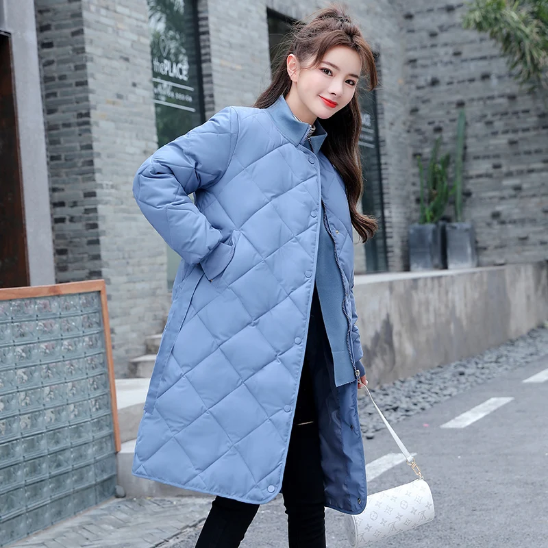 Gola com Faixas Parkas de Algodão Inverno Sólido Longo Jaqueta Feminina Grosso Acolchoado Tamanho Grande Outwear Cabolsas Casuais 2020 14 com faixas parkas de algodão grosso acolchoado
