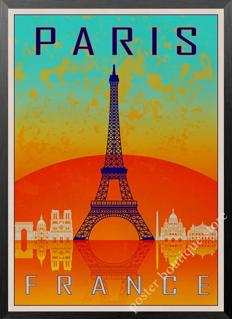 New York,Route 66,Venice,San francisco,Travel Landscape Vintage Retro Poster Decorative Wall Kraft Paper Poster Bar Home Decor
