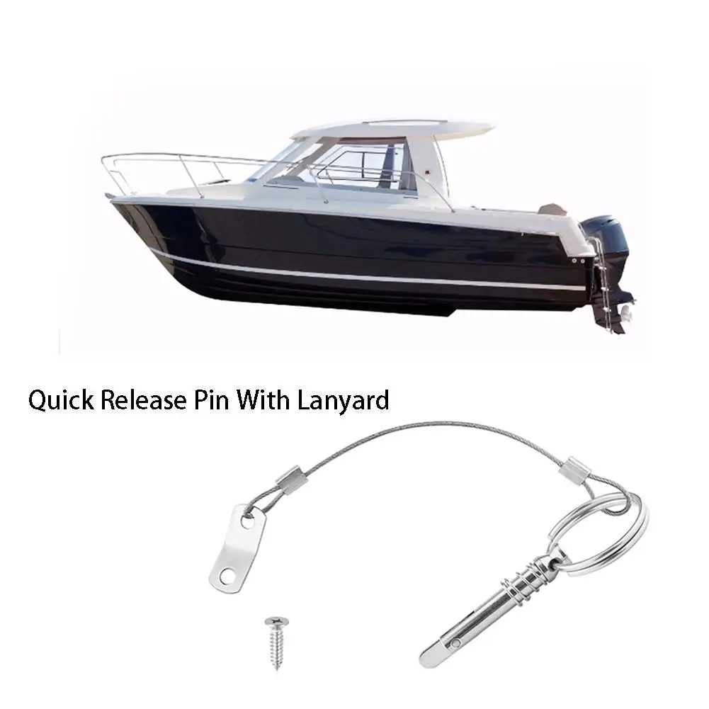 

2PCS Stainless Steel Rowing Quick Release Pin With Lanyard For Boat Bimini Top Deck Hinge Marine Hardware Replacement Parts