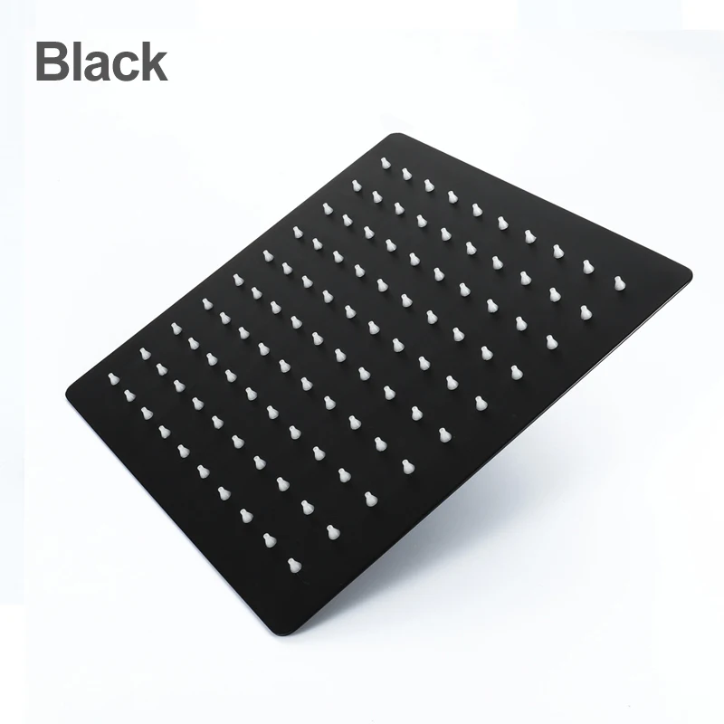 Square Black Ванная комната Радужная дождевая душевая головка потолочная душевая головка светодиодный светильник душ сила воды красочный дождевой Душ 16 дюймов - Цвет: Square Black