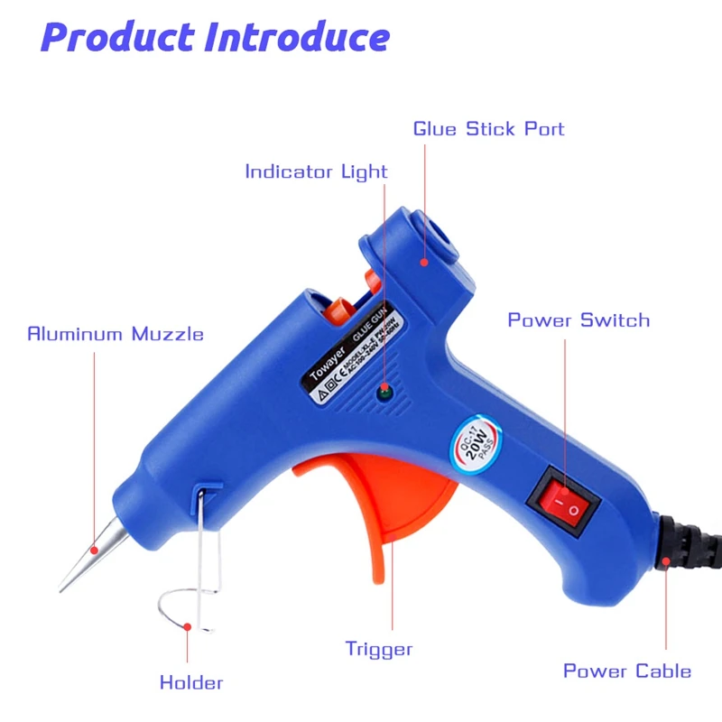 ReadStar Hot Melt Glue Gun with 7mm*100m Glue Sticks 20W Electric Mini Household Heat Thermo Tool Industrial Repair Tools Gun