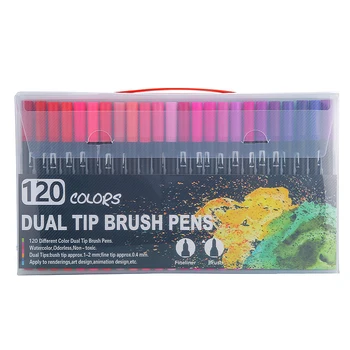

120 Colors Marker Liner Drawing Watercolor Marker Pens Twin Head Brush Pen Painting Art Supplies