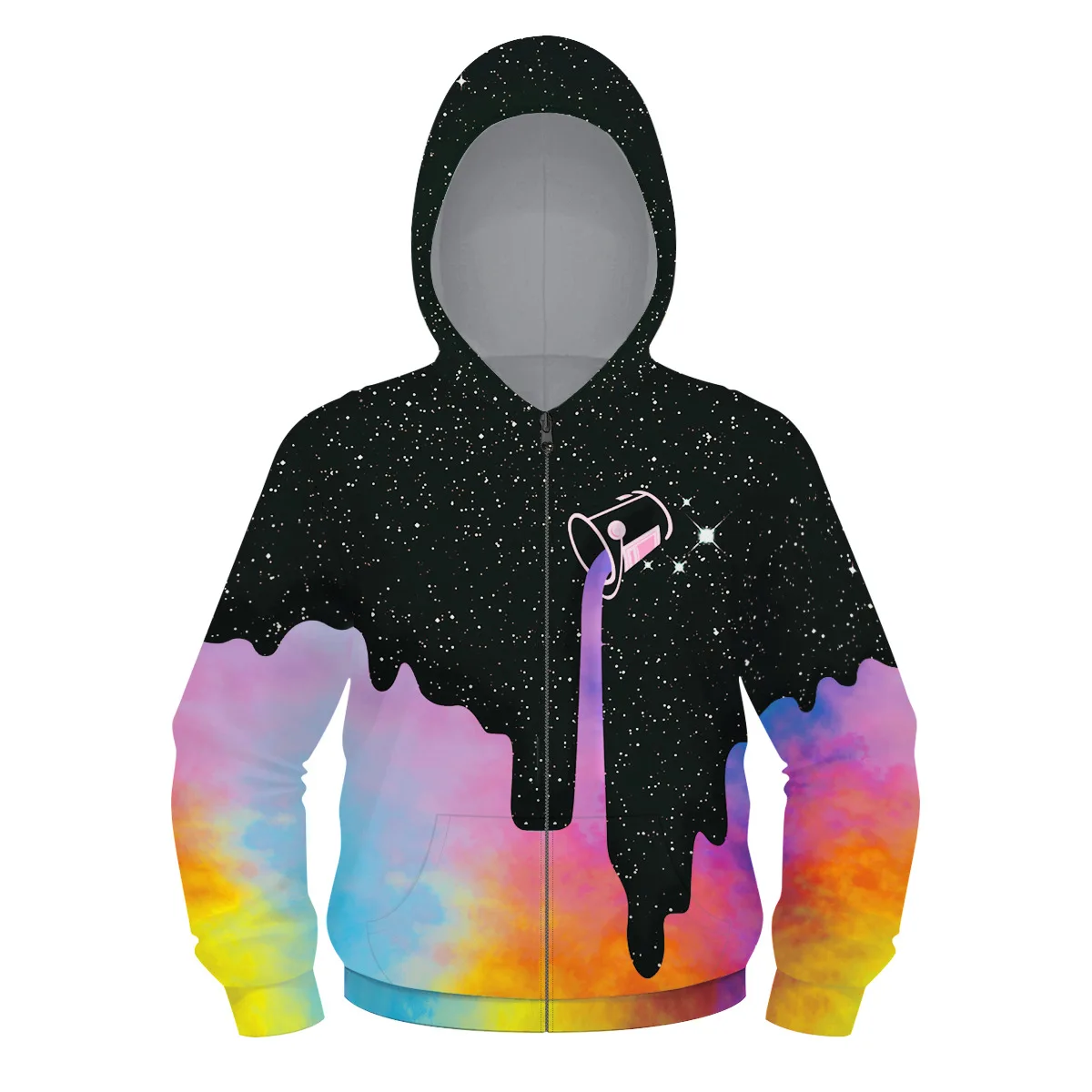 TW009-Pink От 5 до 14 лет пальто с капюшоном с принтом «звездное небо»; сезон весна-осень; толстовки с капюшоном для активного отдыха для мальчиков и девочек; одежда для детей - Цвет: TW009-Pink