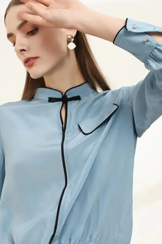 AH12306, модные женские блузки и рубашки,, Подиумные, Роскошные, известный бренд, Европейский дизайн, вечерние, стильная женская одежда