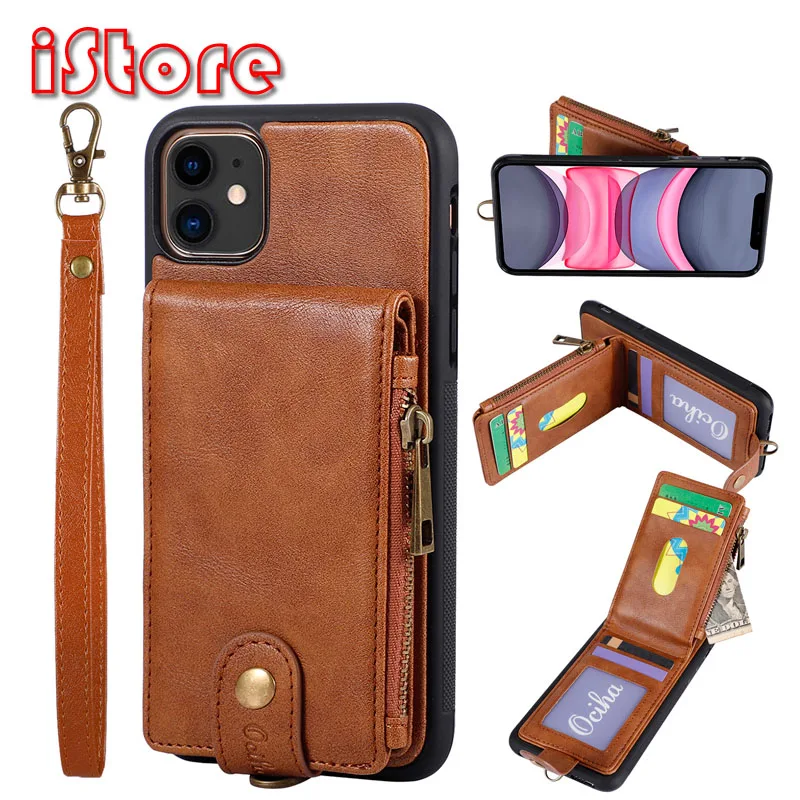 

Leather wallet phone case for Apple X iPhone 11 Pro max 6 6s 7 8 Plus Xs XsMAX Xr protective case
