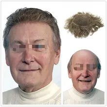 Hstonir, парик на шнурке для мужчин, полностью французское кружево, удобные волосы для замены, Мужская система t, отбеленные узлы, индийские волосы remy, 1720#8x1", H074