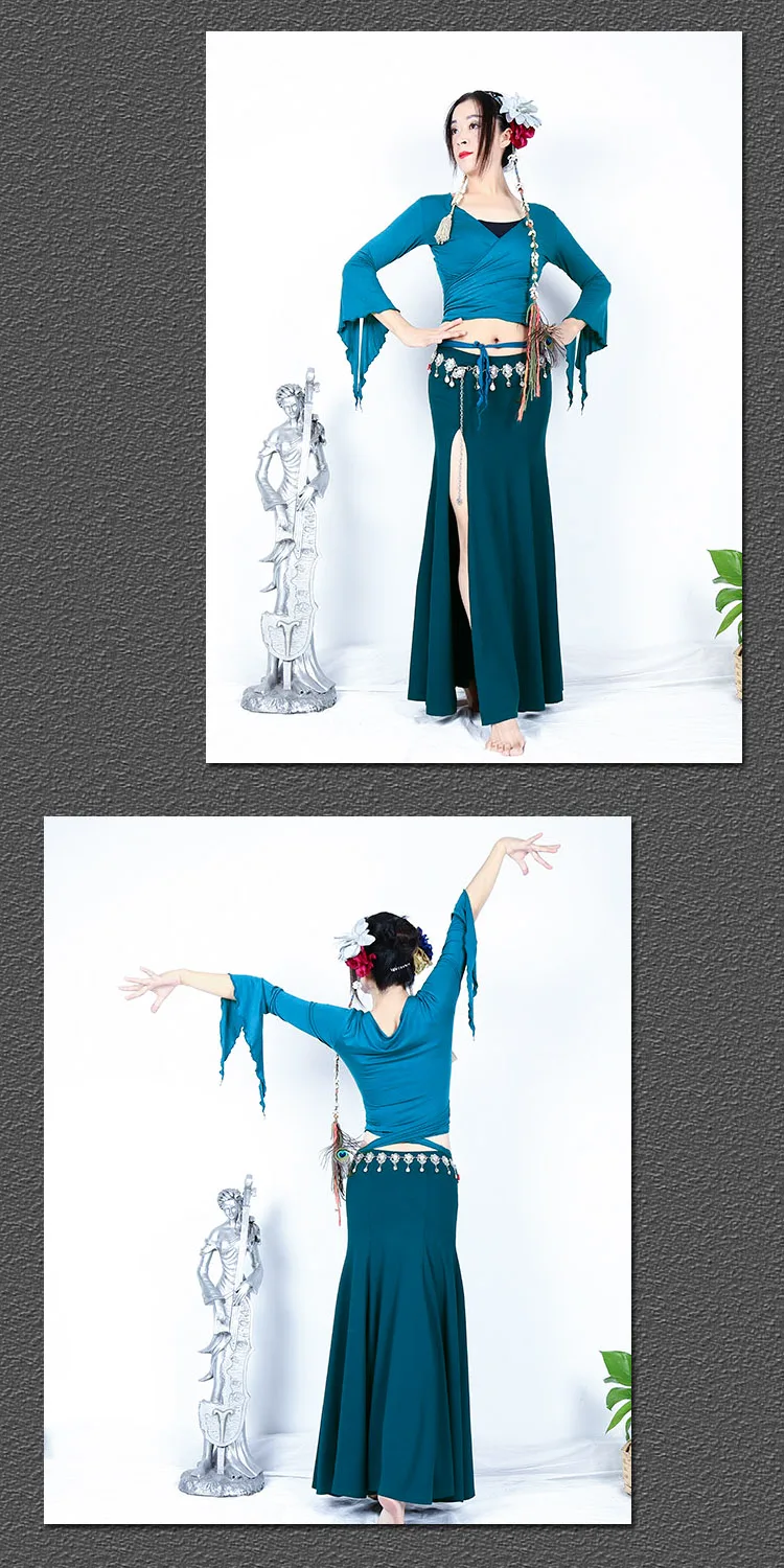 Топ для танца живота с длинным рукавом, Модальные хлопковые восточные топы, профессиональный Bellydance, рубашки для женщин, одежда для танца живота GDD01