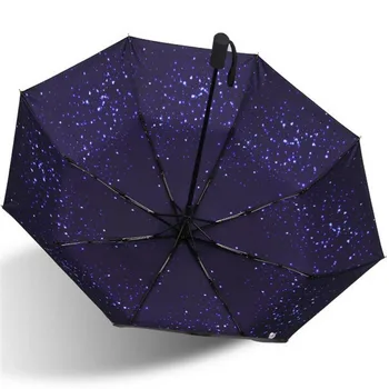 

Automatic Folding Compact Windproof Umbrella Fibreglass Ribs Travel Parasol One-Click Opening And Flying Star Umbrella