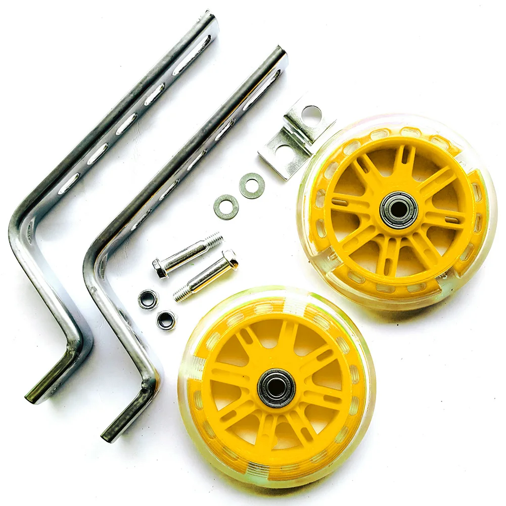 Bicycle Auxiliary Wheels Silent 12-20 Inchces Universal Cycling Children Learning With Light Parts Bike Safety Support Balance