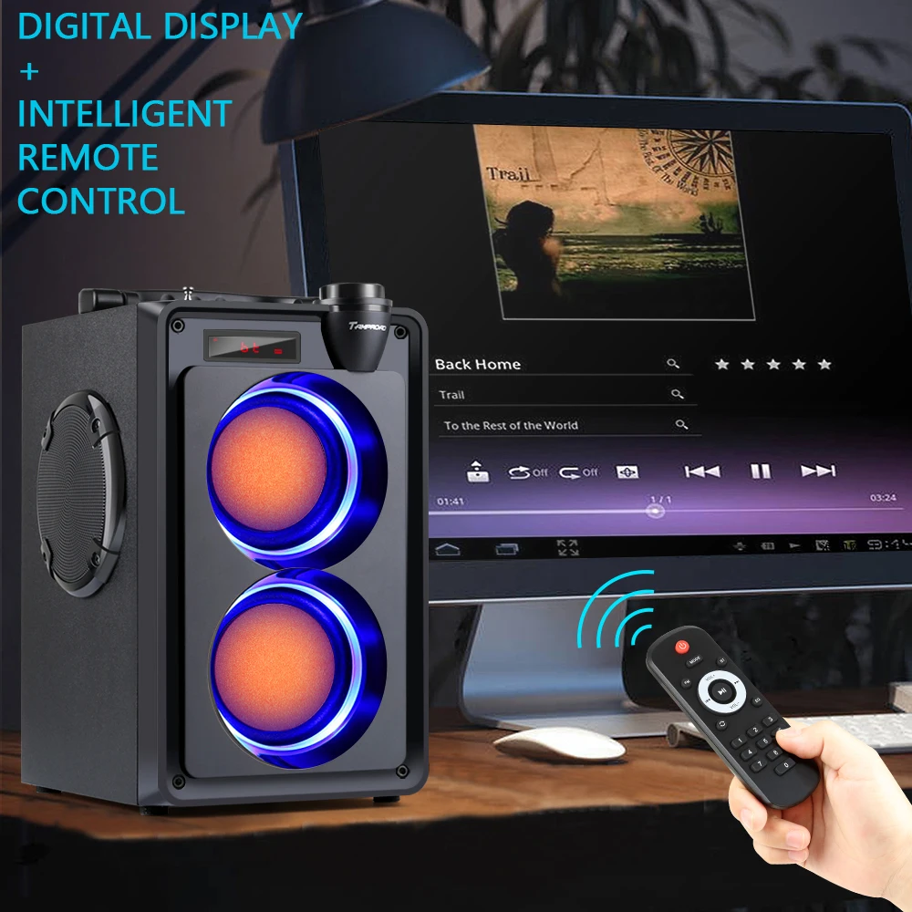 TOPROAD 20W Bluetooth Speaker Portable Wireless Stereo Bass Subwoofer Big Party Speakers Column Support FM Radio Remote Control bluetooth speaker piezoelectric speaker