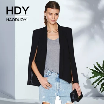 

HDY Haoduoyi 2019 New Fashion Ladies Casual Workwear Simple Womens Female Elegant Tops Business Slim Coat Blazer Suit Jacket