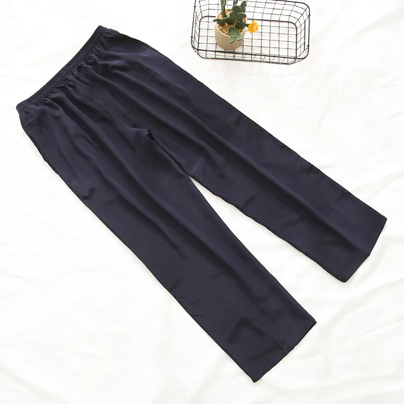 Багровая шелковая креповая de Chine, женские двойные карманы, прямые брюки, новые брюки