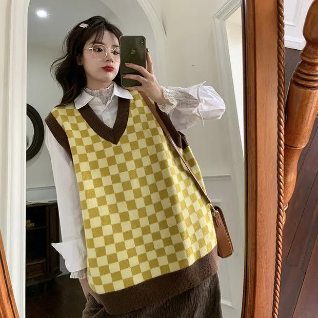 Plaid 2025 vest cardigan