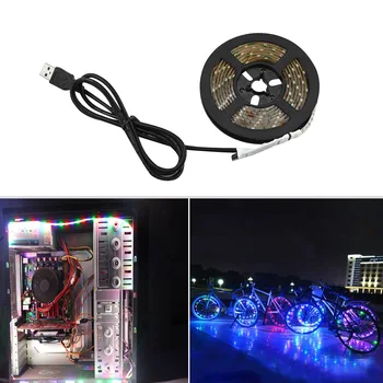 

RGB 3528 Tape Led Strip Light Usb Flexible Led Light Strips Bedroom With Infrared Remote Control Backlight Desktop Lighting Tape