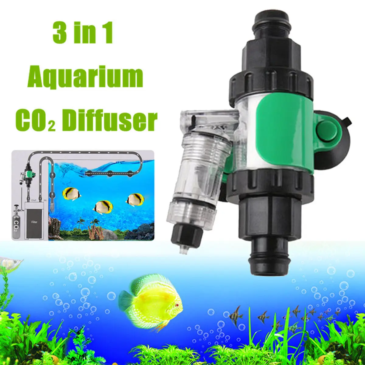 

Aquarium External CO2 Diffuser With Bubble Counter Check Valve 3 Set Outlet 12/16mm 16/22mm 19/25mm For Fish Plant Tank