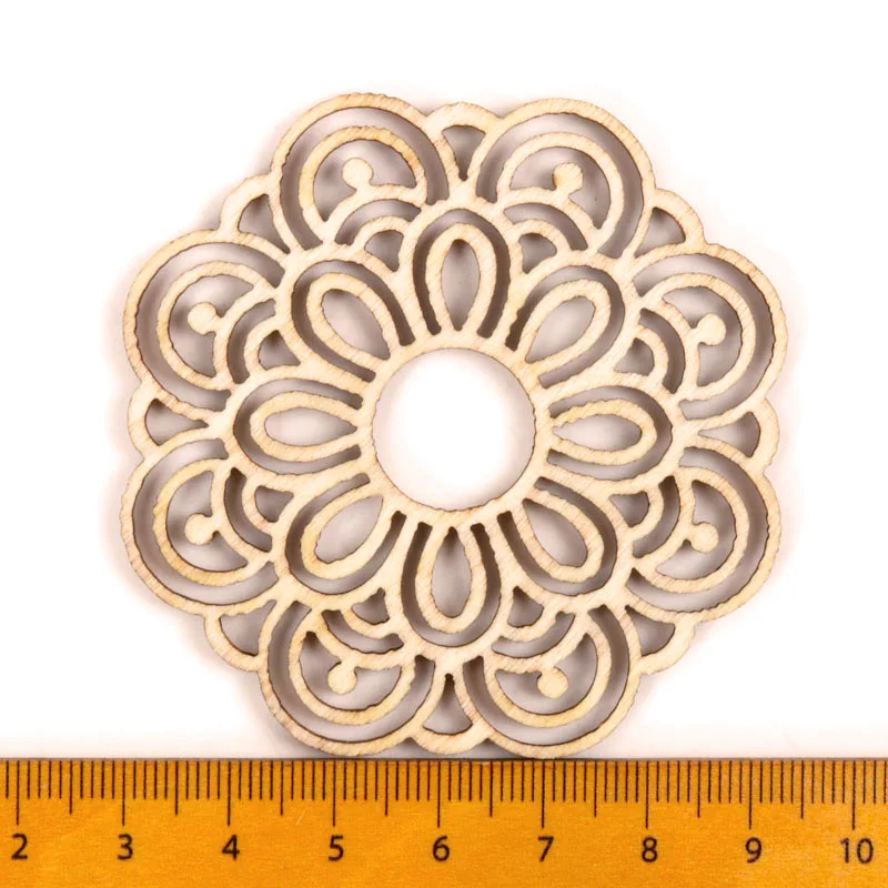 Chinese style Retro Frame Wooden Pattern Round Square Scrapbooking Craft Handmade Accessory Sewing Home Decor DIY 64mm