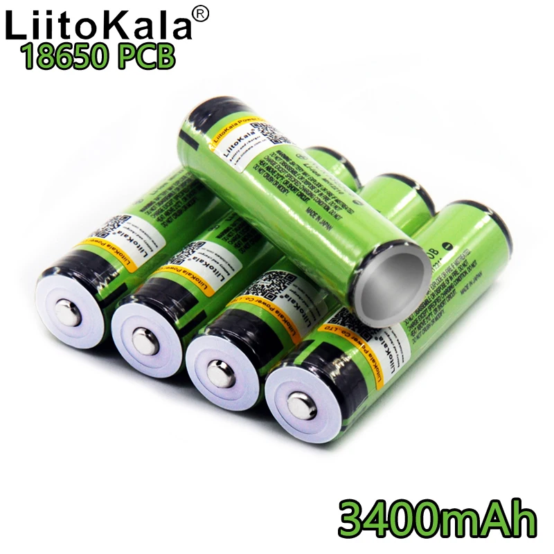Liitokala для ncr18650b 18650 34b 3400mAh литий-ионная аккумуляторная батарея 3400 с защитой от PCB