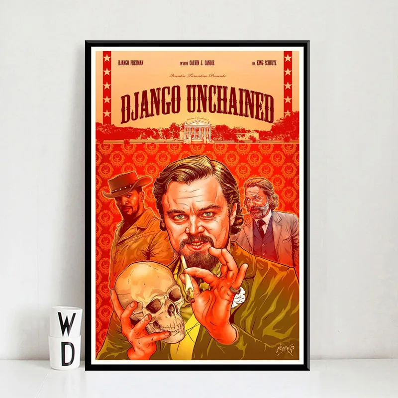 NT105 плакат стены искусство ретро квентин тарантино Django Unchained фильм холст картина принты декор для гостиной дома комнаты - Цвет: Темно-серый