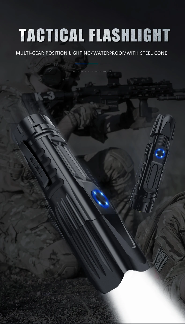 XHP90.2 супер яркий светодиодный фонарик XLamp тактический Водонепроницаемый фонарь умный чип управление с нижней атакой конус USB Перезаряжаемый