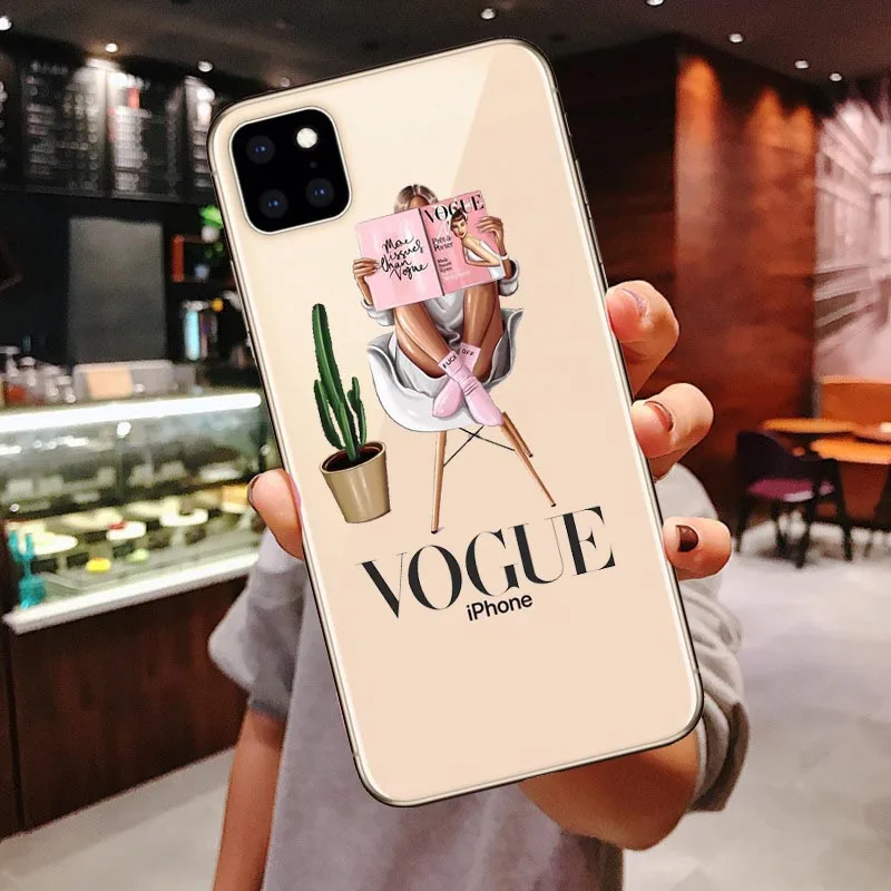 TPU Модный силиконовый чехол для iPhone 6S, 7, 8 Plus, X, XS, Max, XR, Рождественская девочка, ТПУ чехол для iPhone 11 Pro Max - Цвет: TPU