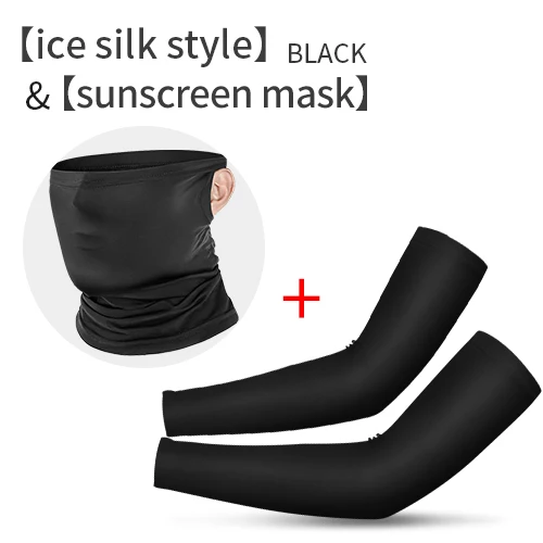 INBIKE, лето, ледяная ткань, рукава для рук, УФ-защита, для бега, кемпинга, баскетбола, налокотник, для спорта, велоспорта, рукава, Спортивная безопасность, снаряжение - Цвет: C310 Black-7170 mask
