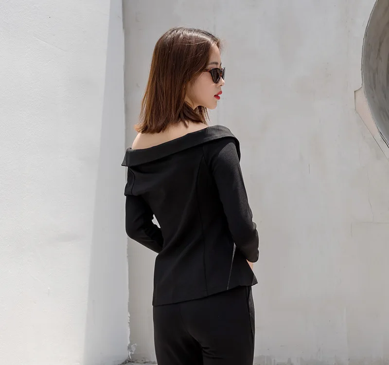 LANMREM New spring Fashion Loose Double Breasted Asymmetrical Collar Full Sleeve Strapless Shoulder Women's Suit UA23101
