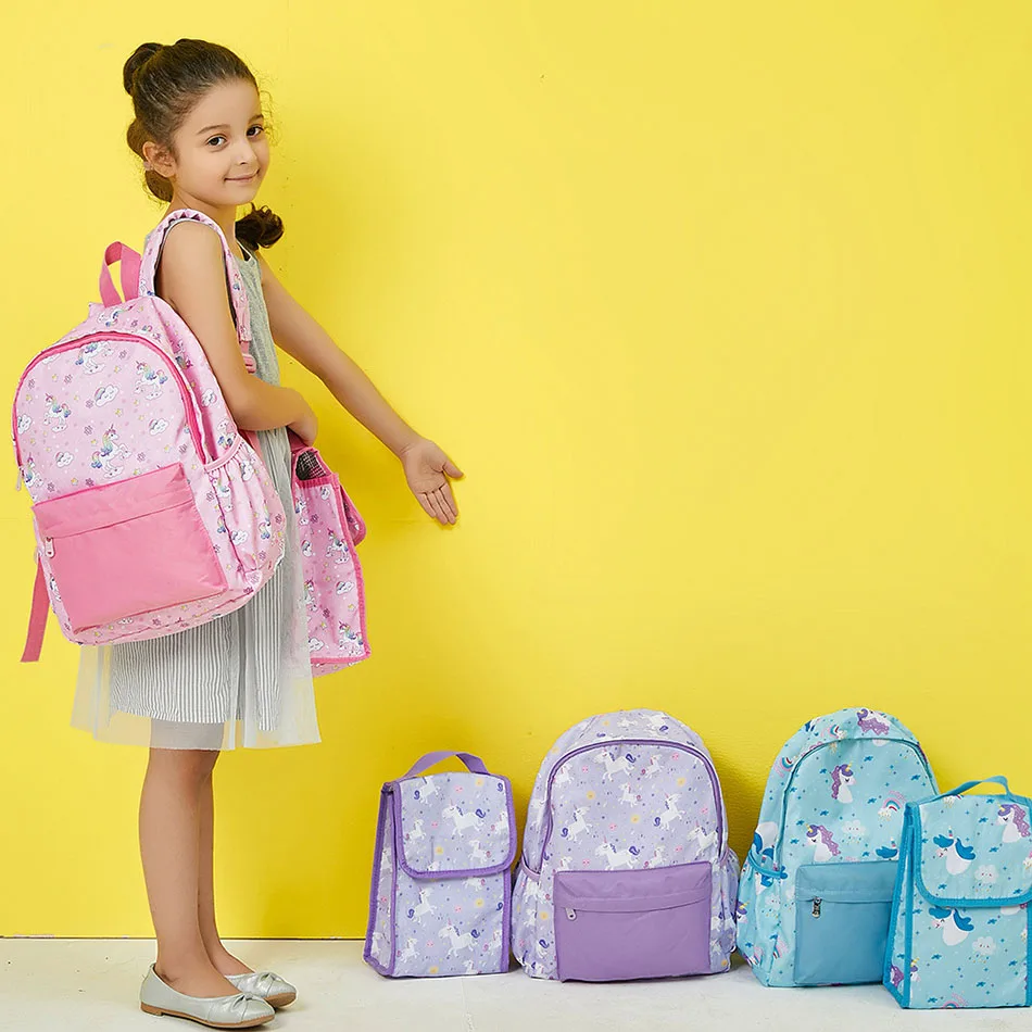 Back to School Unicorn Backpacks Children Cartoon Light Schoolbags