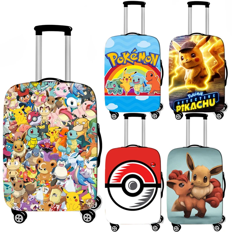 Мультфильм Покемон Пикачу/Bulbasaur/EEVEE багажная Крышка для путешествий сумка Эластичный чехол для чемодана багажные чехлы