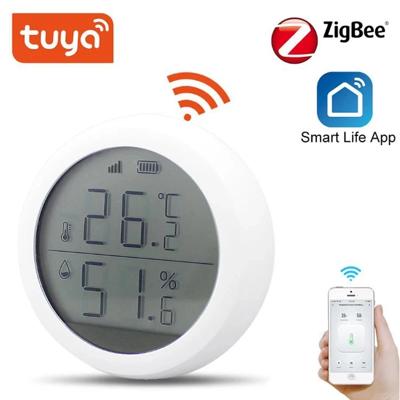 WiFi Temperature Humidity Sensor Indoor Hygrometer Thermometer Detector  Smart Life APP Control Temperature Humidity Monitor - AliExpress