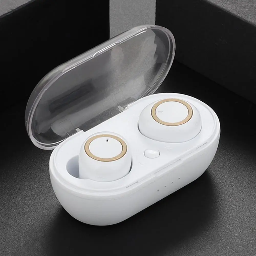 Беспроводные наушники TWS Bluetooth с сенсорным управлением наушники настоящие стерео наушники спортивные наушники с микрофоном - Цвет: Золотой