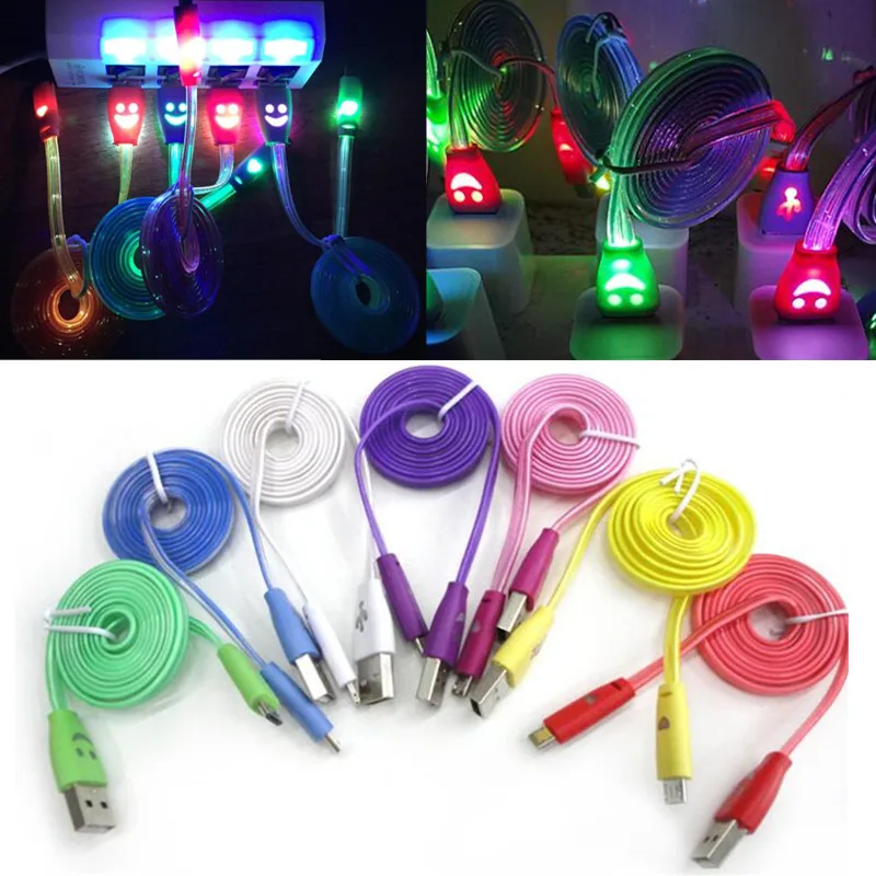 Для Android micro USB зарядный кабель 100 см smiley lighting micro USB кабель перезаряжаемый телефонный кабель для samsung зарядный кабель