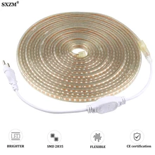 220V SMD2835 прокладки СИД светильник Водонепроницаемый IP67 120 светодиодов/M Высокое качество Фея праздничный новогодний декор уличный садовый светильник по выгодной цене