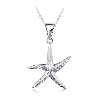 

Classic Platinum Real White Solid Gold Starfish Animal Pendant Necklace PT950 Clavicle for Women Girl Fancy Fine Office Jewelry